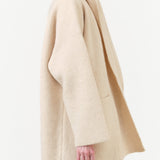 Lauren Manoogian Designer Brand Double Face Cashmere Coat Cardigan in Alabaster White