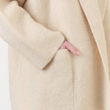 Double Face Cashmere Coat Cardigan in Alabaster White by Lauren Manoogian Designer Brand 