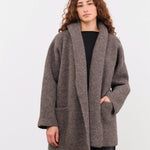 Lauren Manoogian Apparel Womens Outerwear Double Face Coat in Blackened