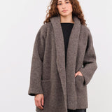 Lauren Manoogian Apparel Womens Outerwear Double Face Coat in Blackened