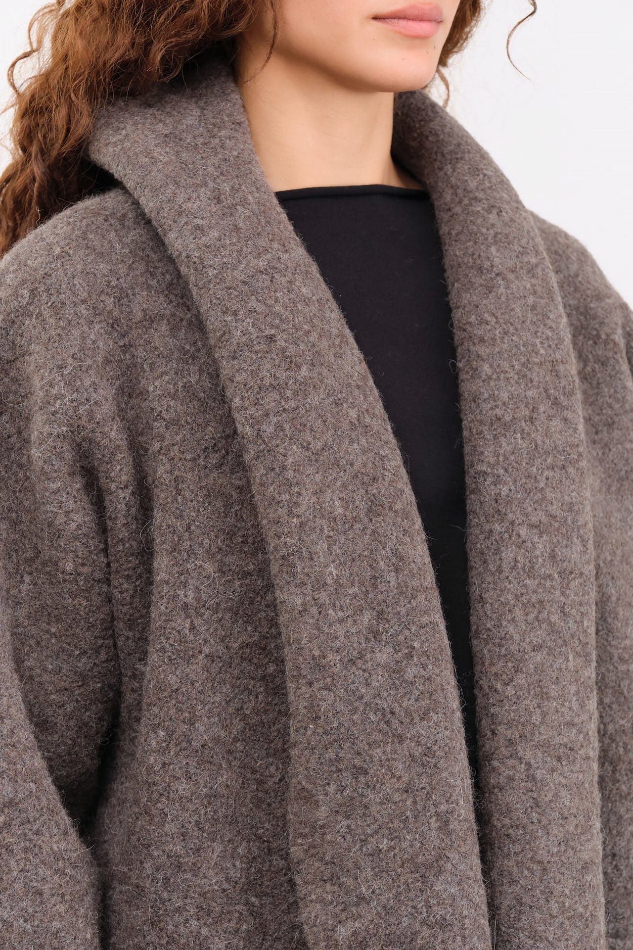 Lauren Manoogian Apparel Womens Outerwear Double Face Coat in Blackened