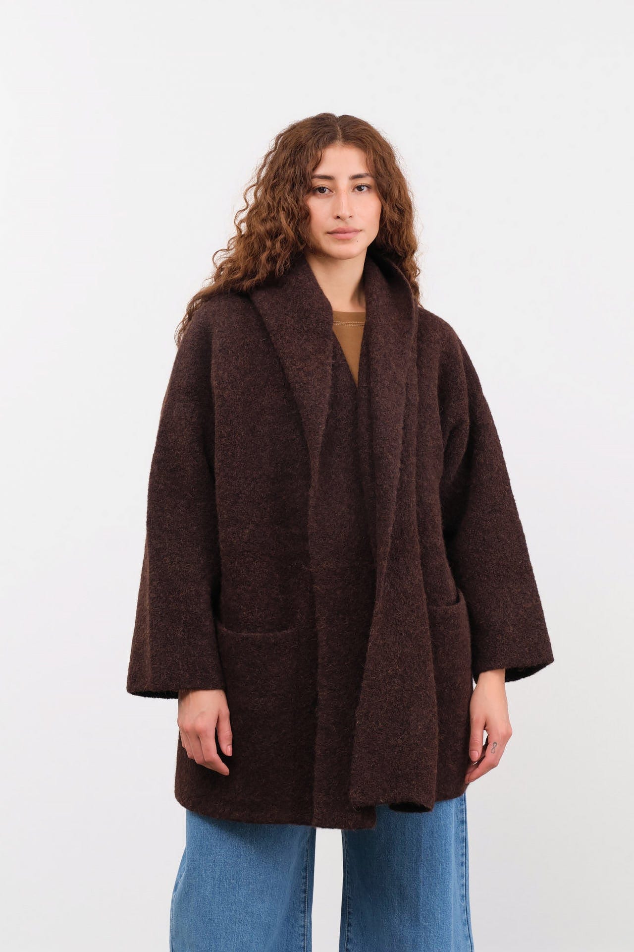 Lauren Manoogian Apparel Womens Outerwear Double Face Coat in Merlot