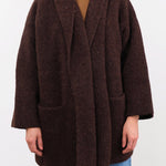 Lauren Manoogian Apparel Womens Outerwear Double Face Coat in Merlot