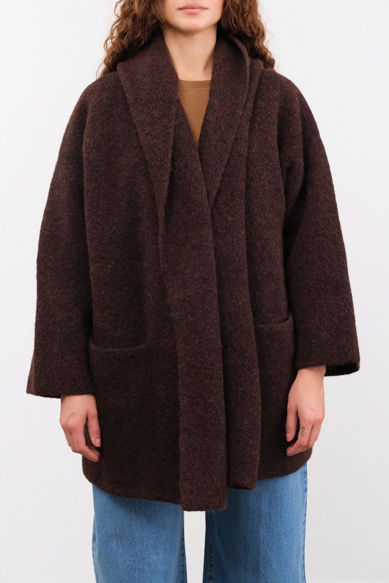 Lauren Manoogian Apparel Womens Outerwear Double Face Coat in Merlot