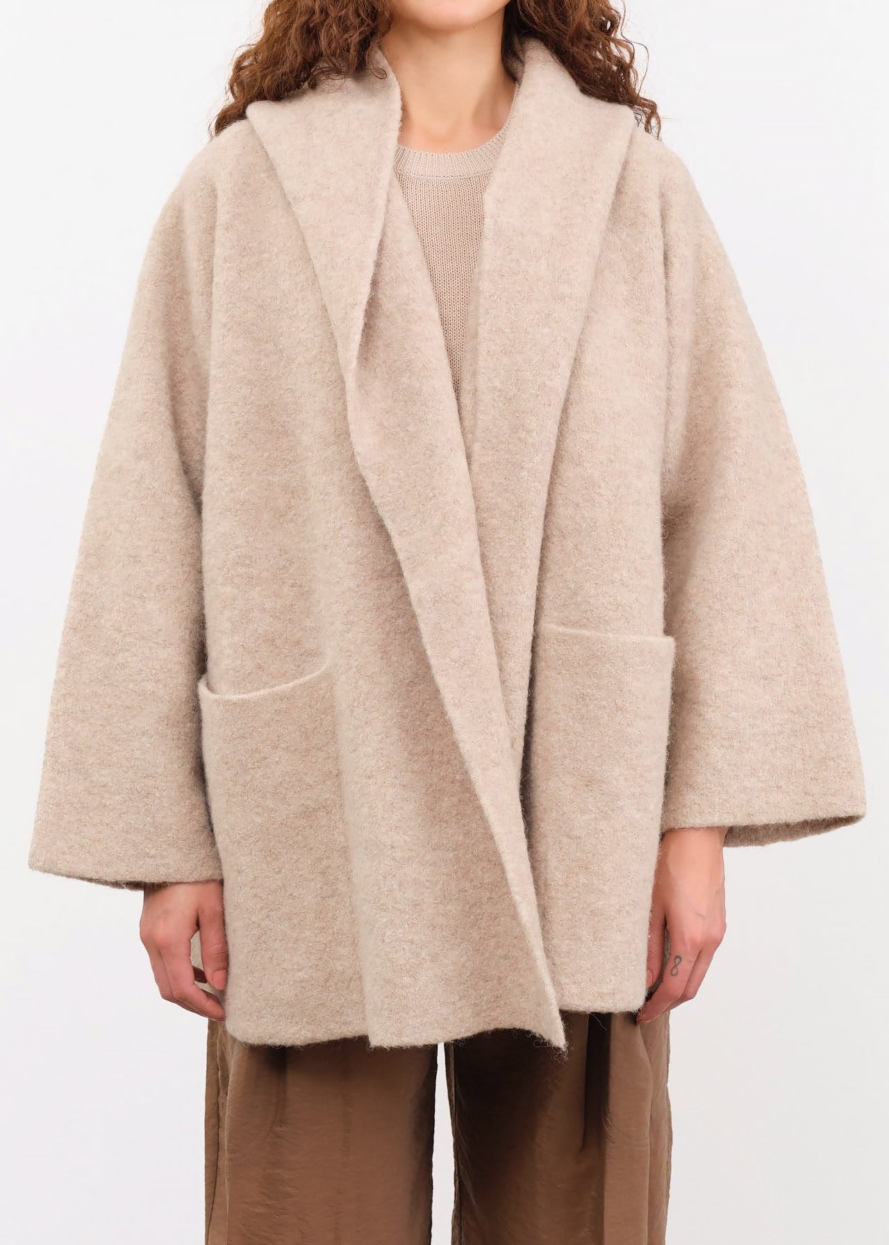 Lauren Manoogian Apparel Womens Outerwear Double Face Coat in Oak