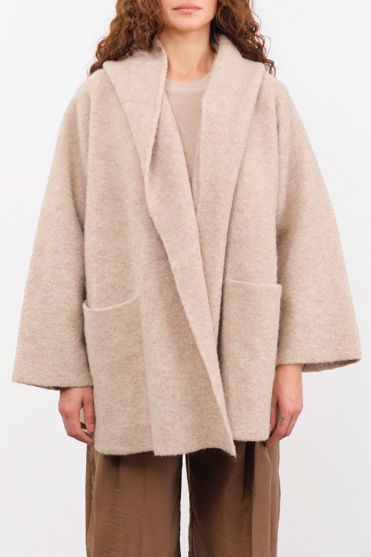 Lauren Manoogian Apparel Womens Outerwear Double Face Coat in Oak