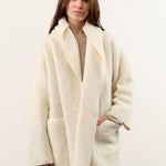 Lauren Manoogian Apparel Womens Sweaters Double Face Coat in Raw White