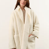 Lauren Manoogian Apparel Womens Sweaters Double Face Coat in Raw White