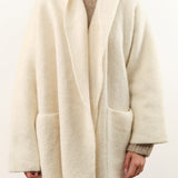 Lauren Manoogian Apparel Womens Sweaters Double Face Coat in Raw White