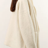 Lauren Manoogian Apparel Womens Sweaters Double Face Coat in Raw White