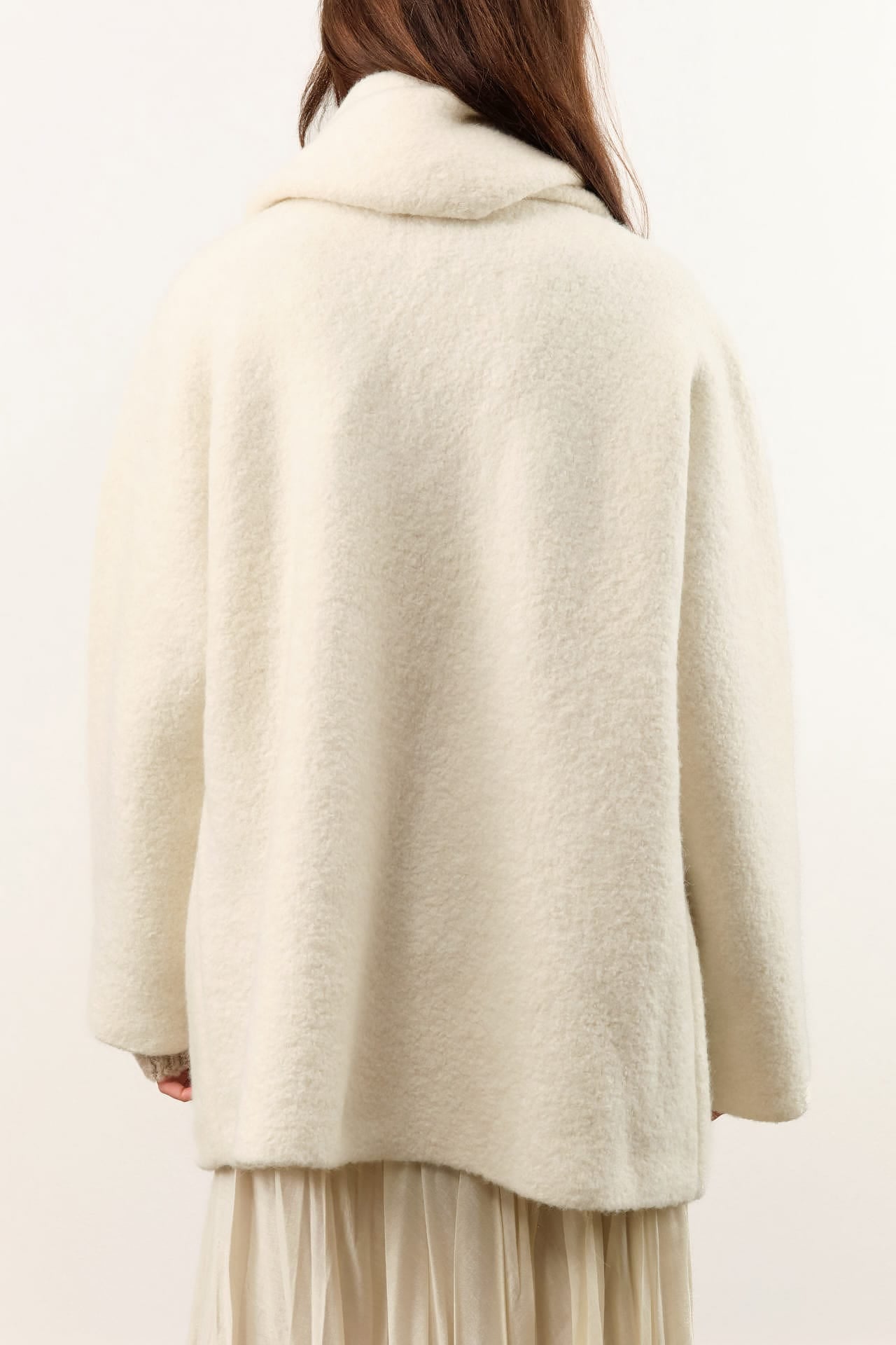Lauren Manoogian Apparel Womens Sweaters Double Face Coat in Raw White