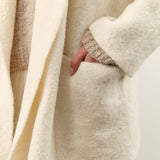 Lauren Manoogian Apparel Womens Sweaters Double Face Coat in Raw White