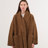 Lauren Manoogian Apparel Womens Sweaters Double Face Coat in Rust