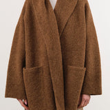 Lauren Manoogian Apparel Womens Sweaters Double Face Coat in Rust