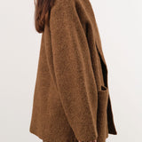 Lauren Manoogian Apparel Womens Sweaters Double Face Coat in Rust