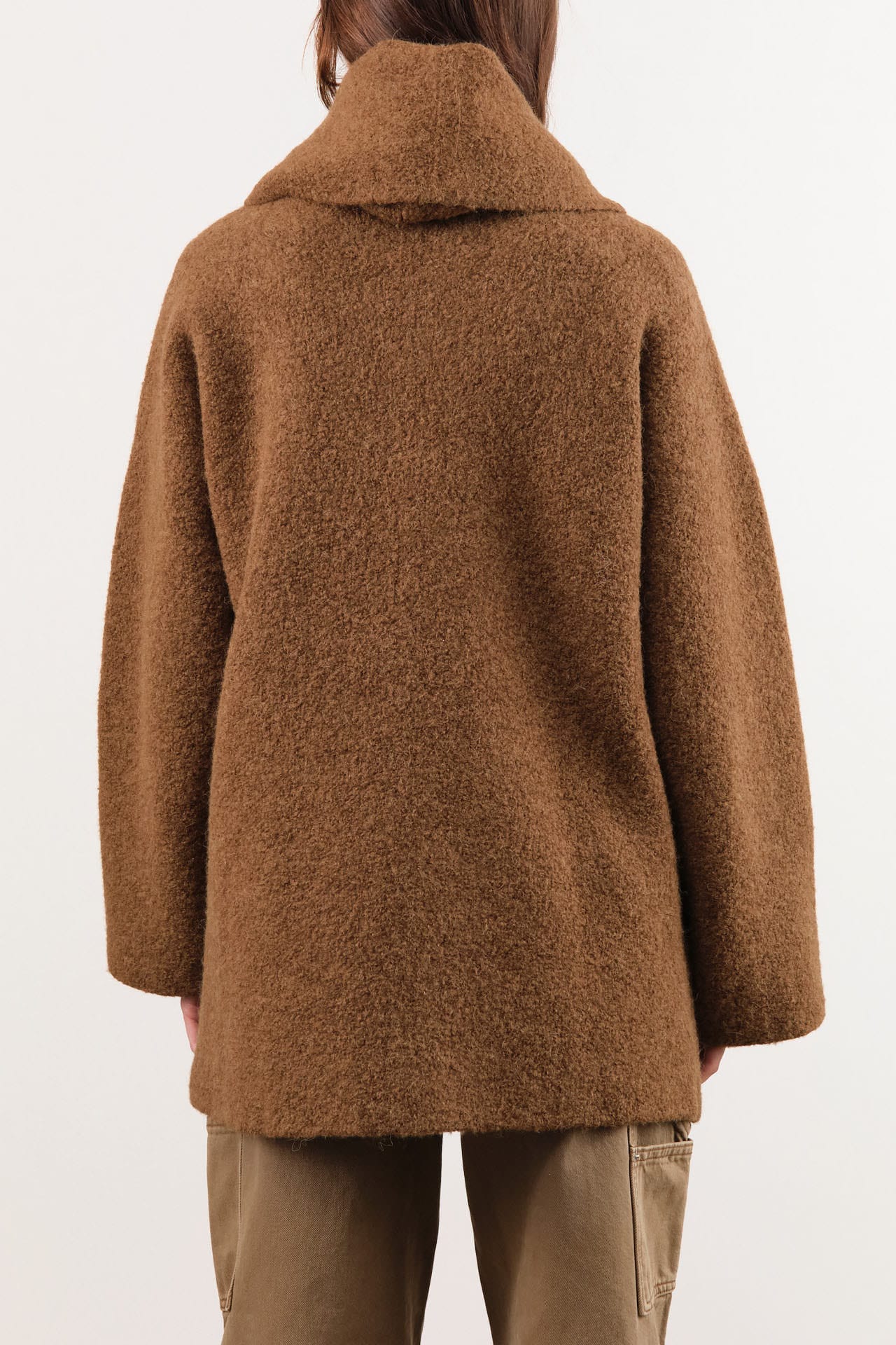 Lauren Manoogian Apparel Womens Sweaters Double Face Coat in Rust