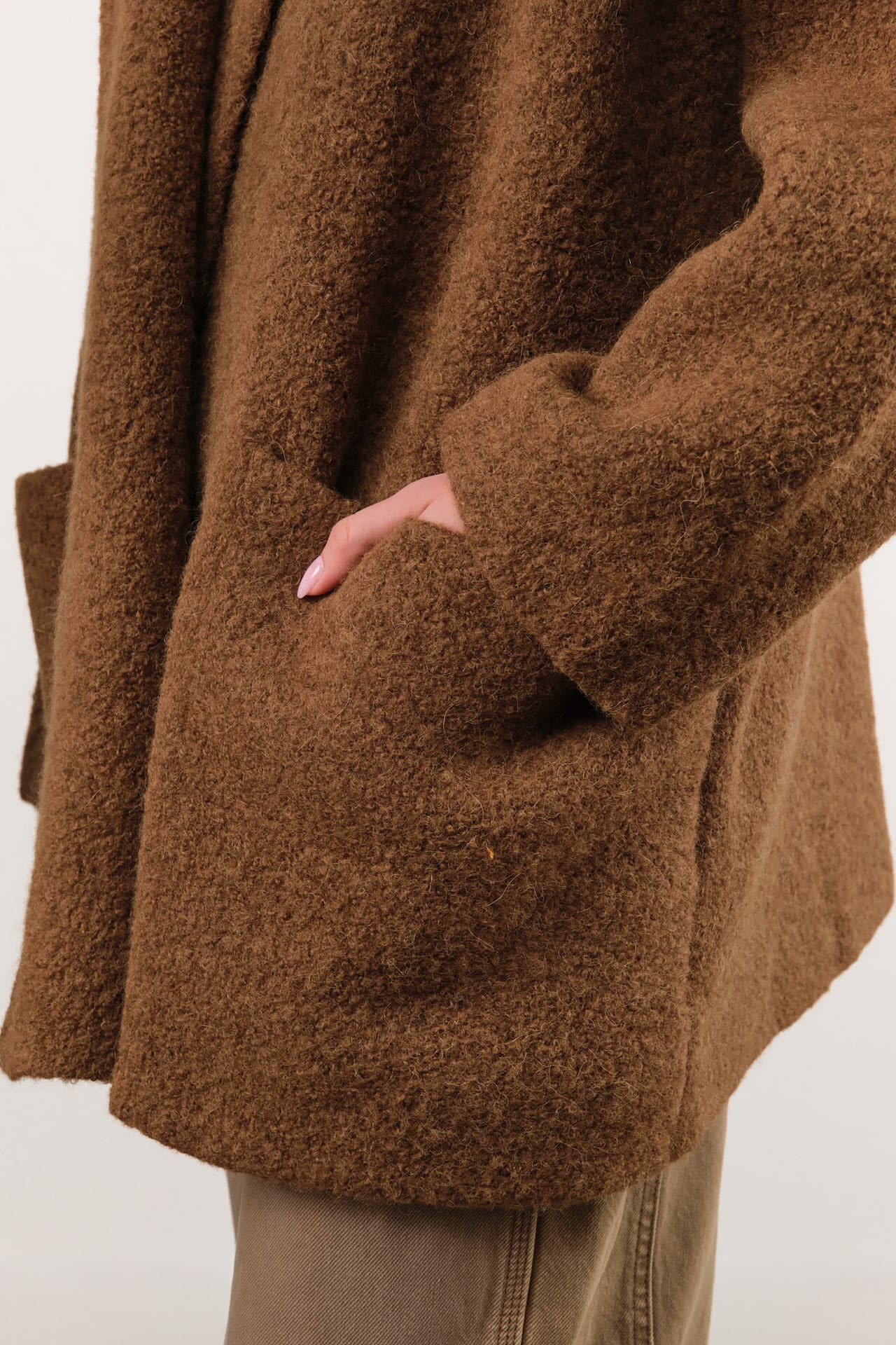 Lauren Manoogian Apparel Womens Sweaters Double Face Coat in Rust