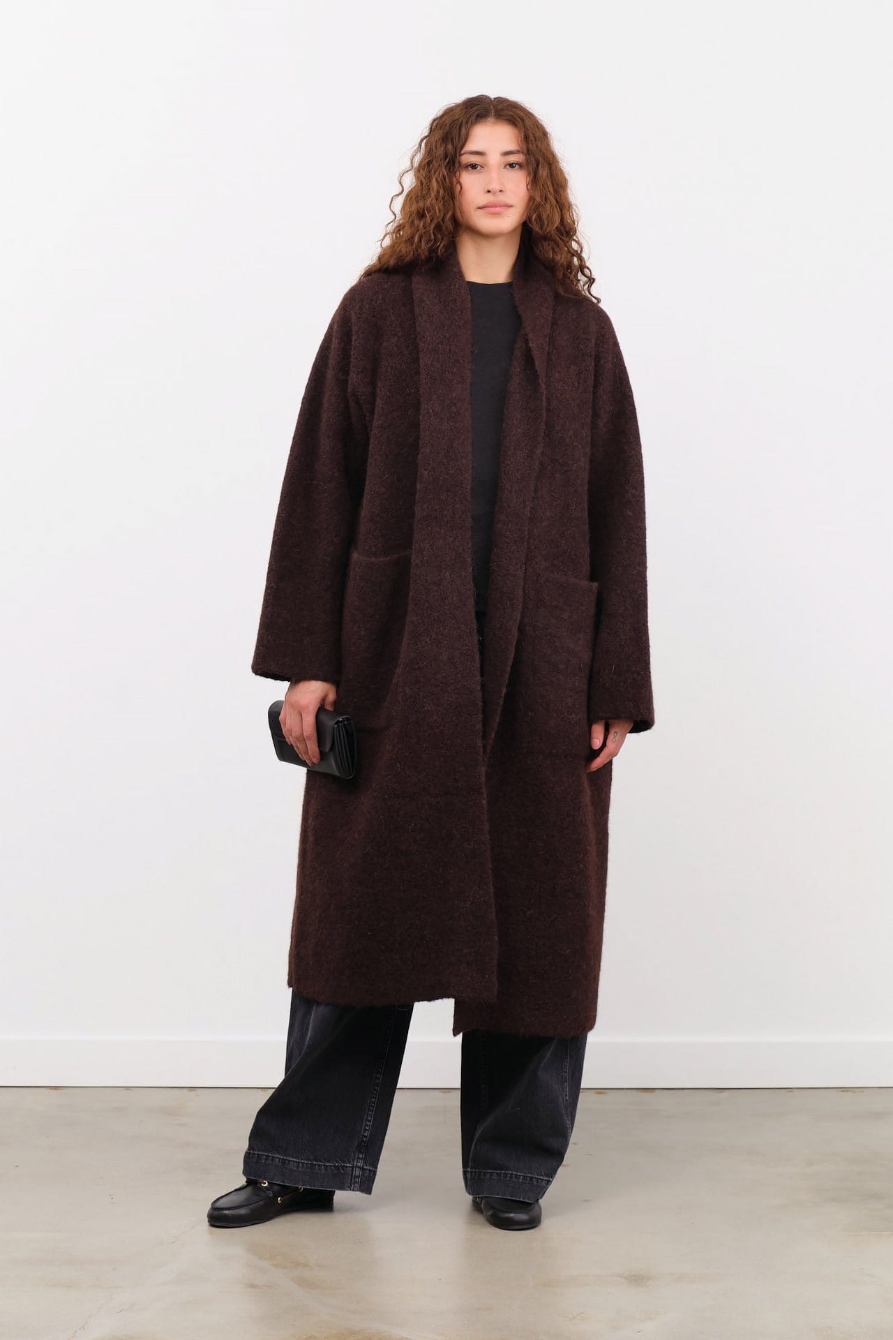 Lauren Manoogian Apparel Womens Outerwear Double Face Long Coat in Merlot