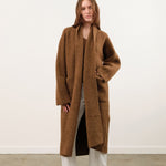 Lauren Manoogian Apparel Womens Sweaters Double Face Long Coat in Rust Rust / Petite One Size