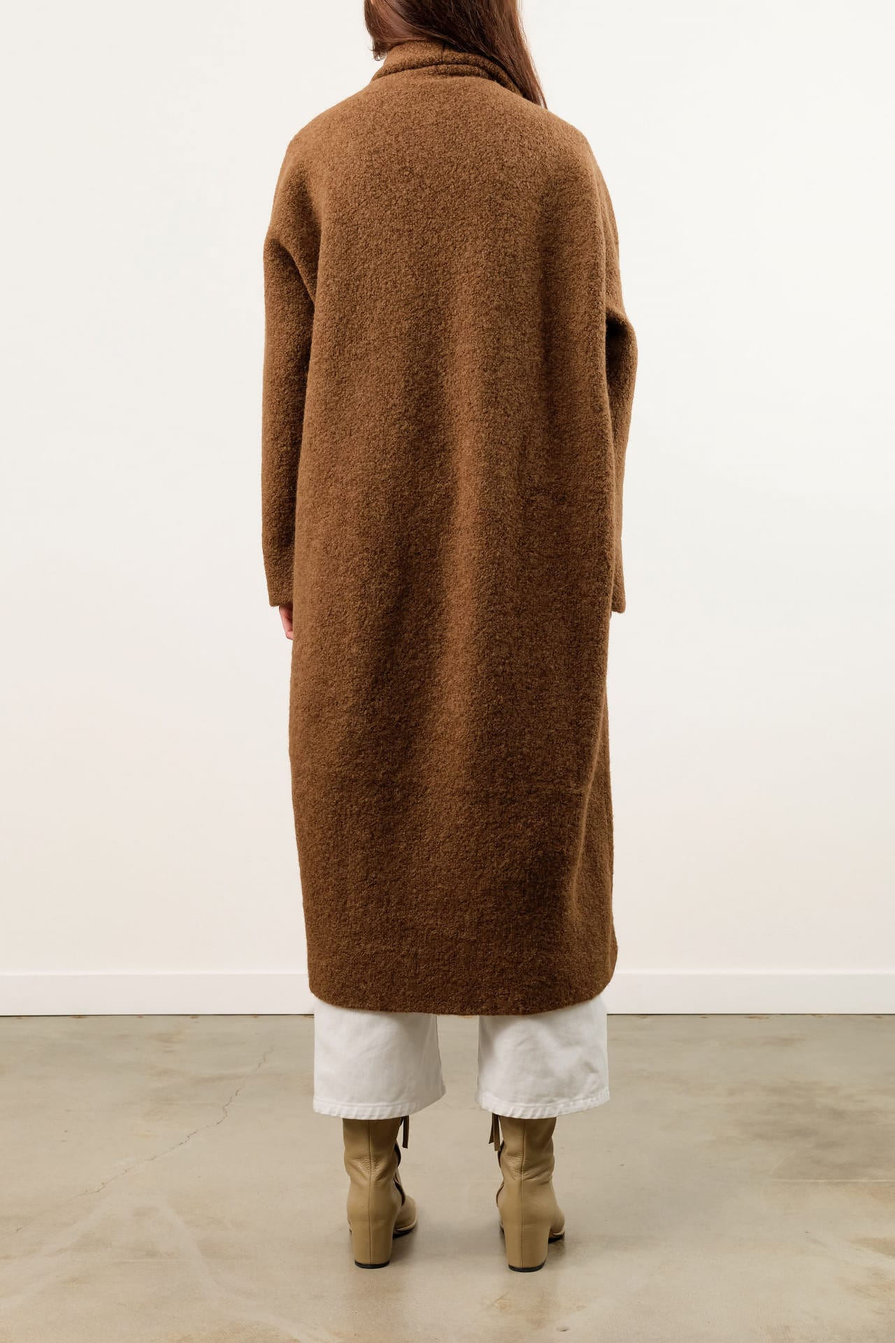 Lauren Manoogian Apparel Womens Sweaters Double Face Long Coat in Rust
