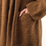 Lauren Manoogian Apparel Womens Sweaters Double Face Long Coat in Rust