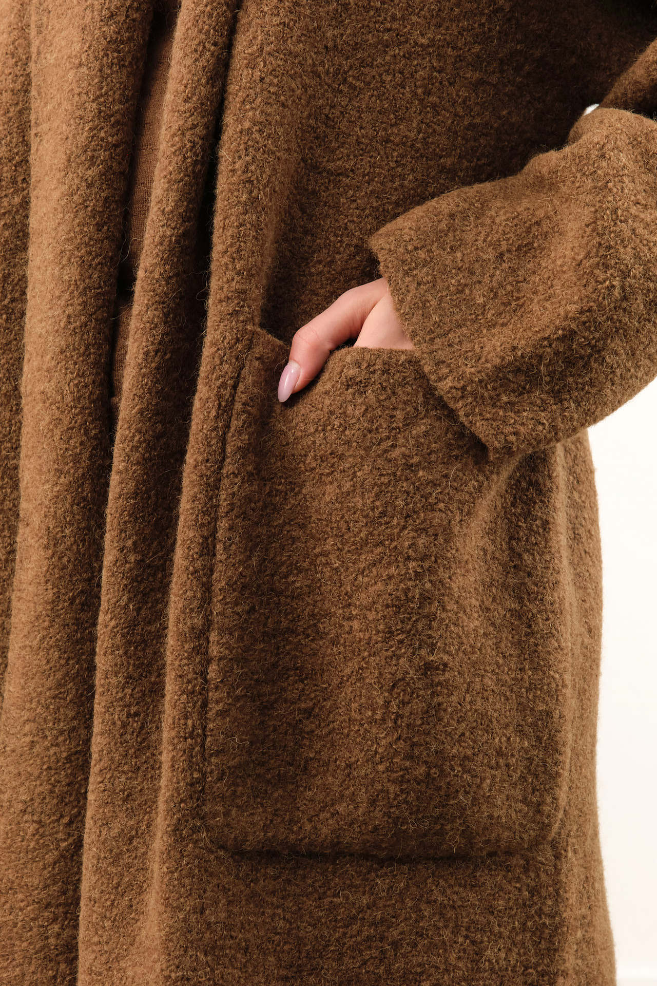 Lauren Manoogian Apparel Womens Sweaters Double Face Long Coat in Rust