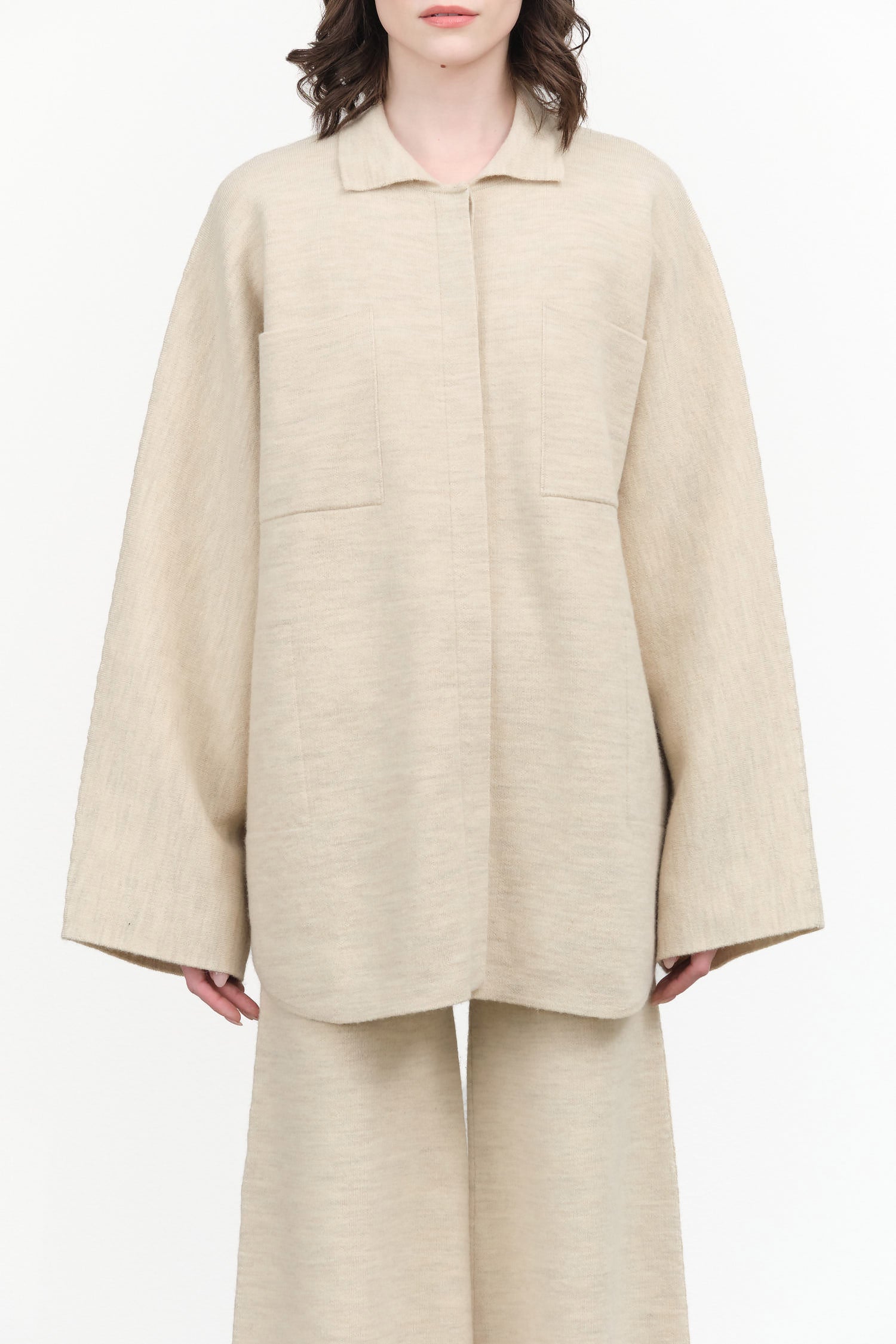 Double Knit Big Shirt by Lauren Manoogian in Ecru