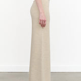 Lauren Manoogian Designer Brand Double Knit Wide Flare Leg Wool Pants in Ecru Cream White