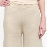 Ecru Double Knit Flare Pants by Lauren Manoogian 