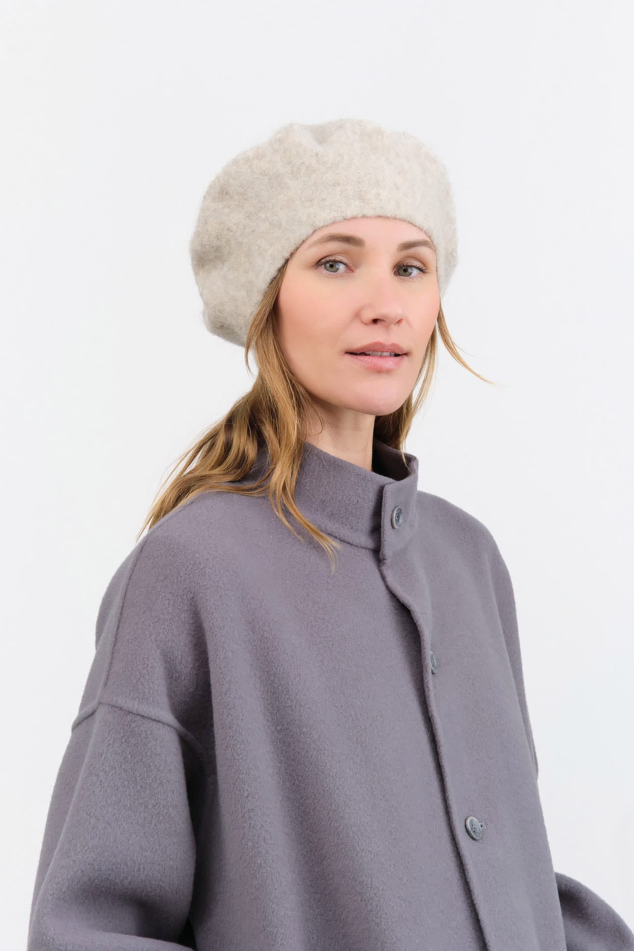 Lauren Manoogian Accessories Hats Felt Beret in Pebble Pebble