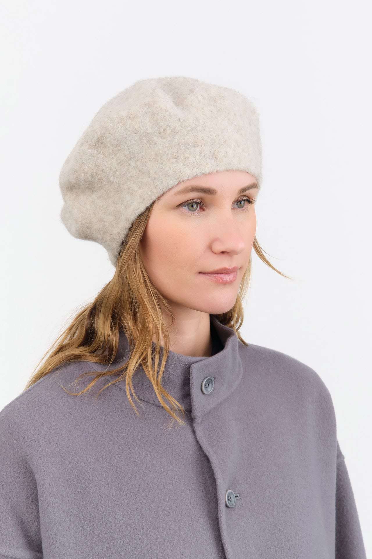 Lauren Manoogian Accessories Hats Felt Beret in Pebble Pebble