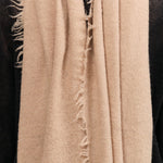 Camel Tan Felt Fringe Scarf by Lauren Manoogian