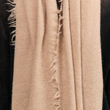 Camel Tan Felt Fringe Scarf by Lauren Manoogian