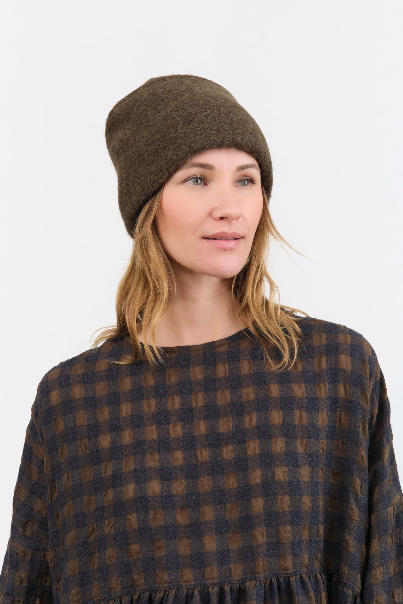 Lauren Manoogian Accessories Hats Felt Toque in Olive Olive