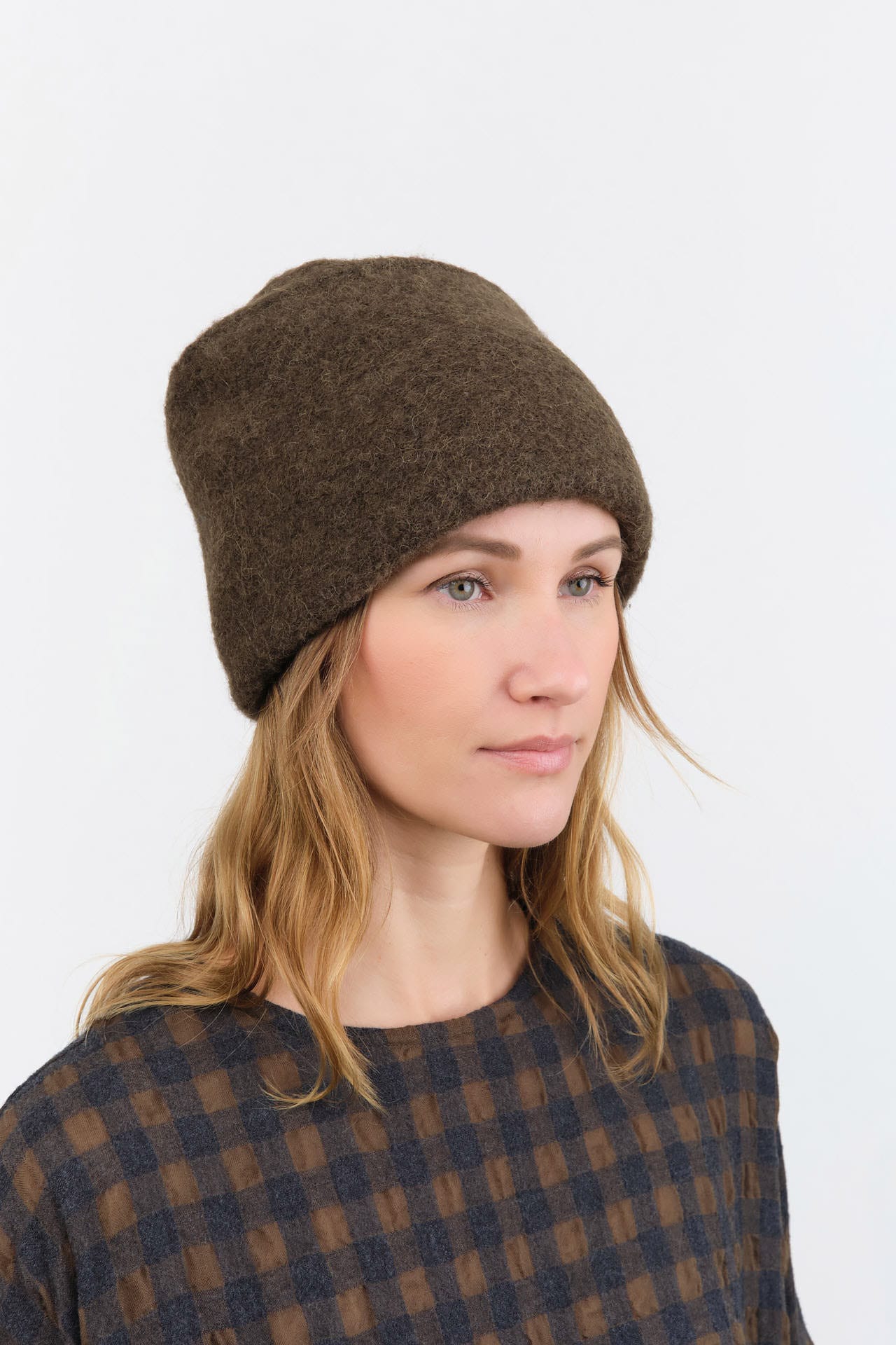 Lauren Manoogian Accessories Hats Felt Toque in Olive Olive