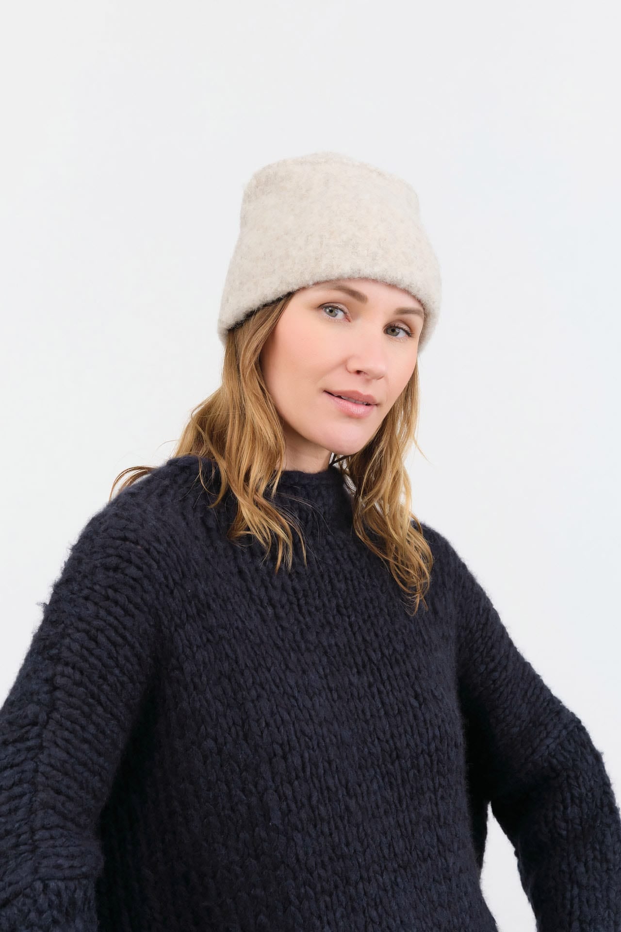 Lauren Manoogian Accessories Hats Felt Toque in Pebble Pebble