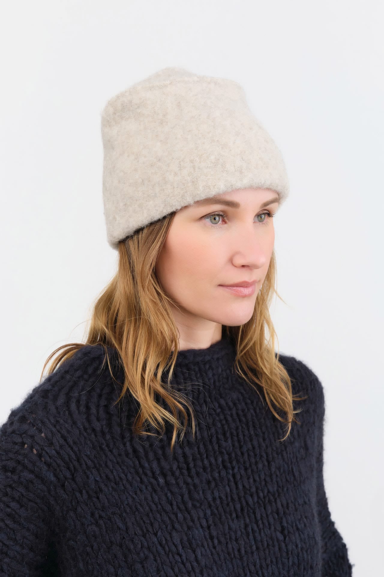 Lauren Manoogian Accessories Hats Felt Toque in Pebble Pebble