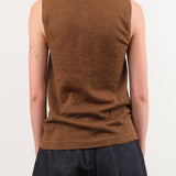 Lauren Manoogian Apparel Womens Sweaters Fine High V Shell in Rust