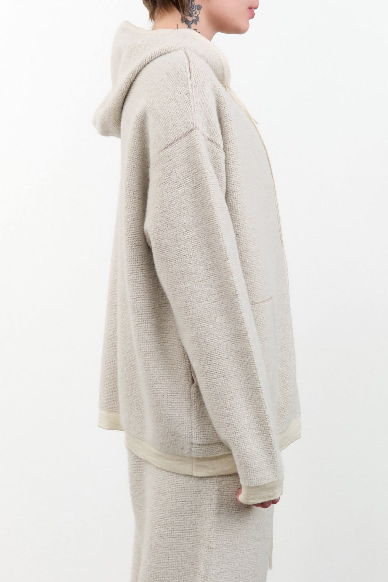 Lauren Manoogian Apparel Womens Sweaters Fine Terry Hood Cardigan