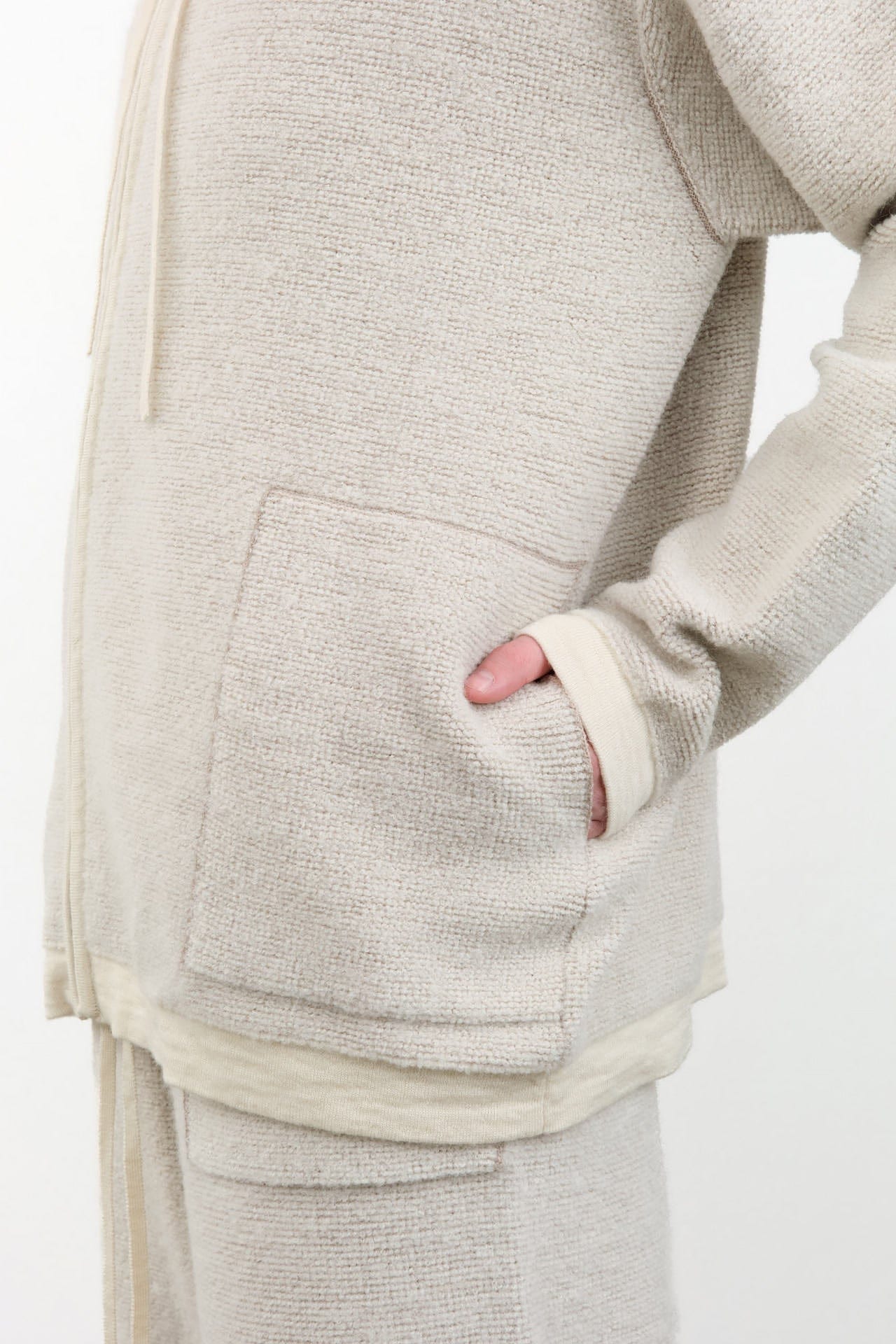 Lauren Manoogian Apparel Womens Sweaters Fine Terry Hood Cardigan