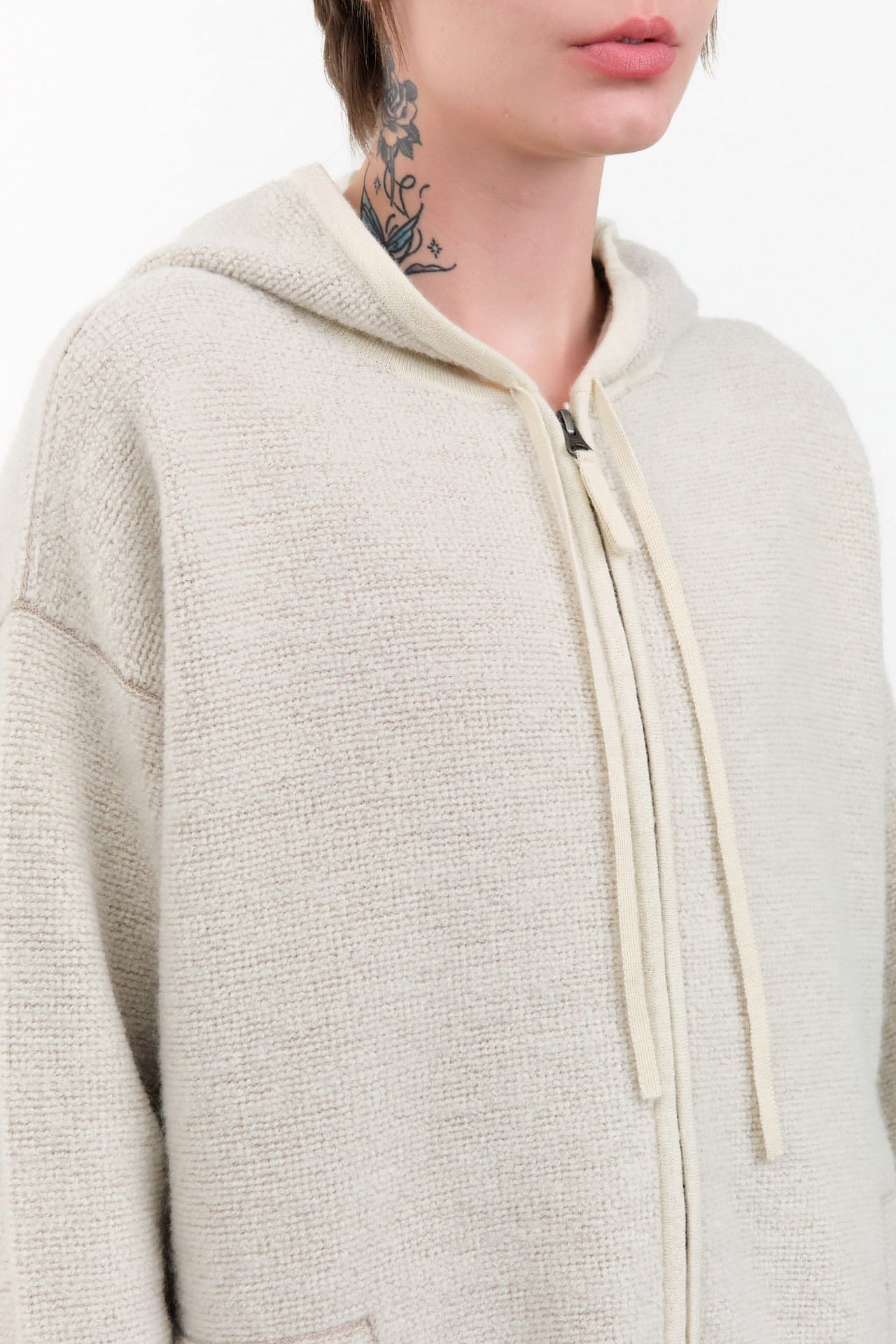 Lauren Manoogian Apparel Womens Sweaters Fine Terry Hood Cardigan