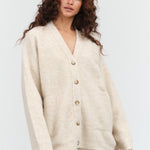 Lauren Manoogian Fleece Cardigan in Ecru