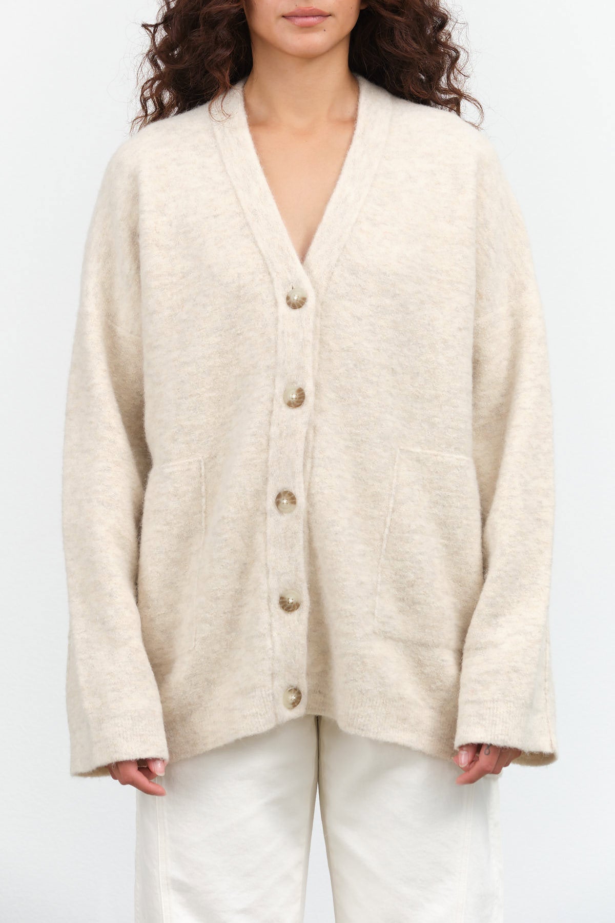 Fleece Cardigan by Lauren Manoogian in Ecru