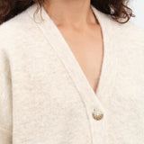 Ecru Fleece Cardigan by Lauren Manoogian