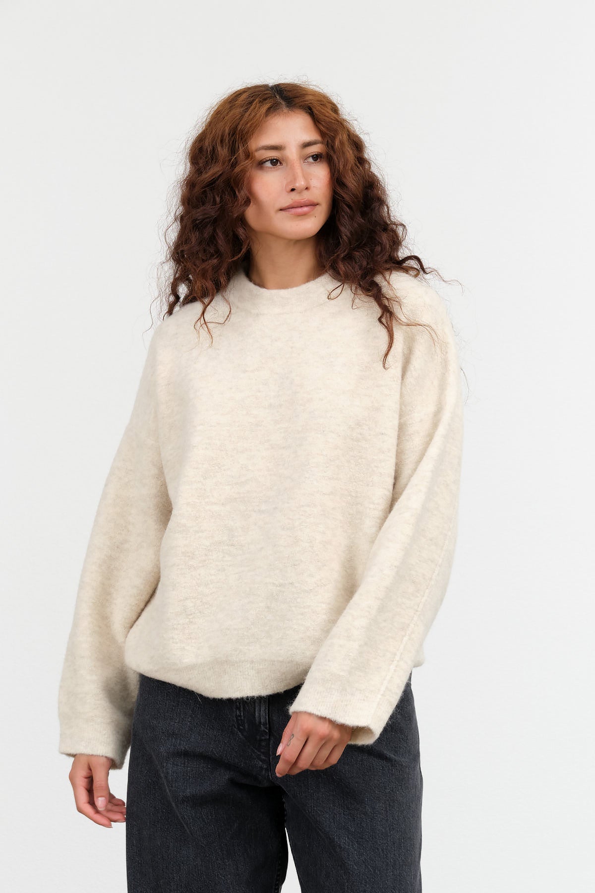 Lauren Manoogian Fleece Crewneck in Ecru