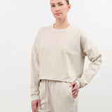 Lauren Manoogian Apparel Womens Sweaters Fleece Crewneck in Greige