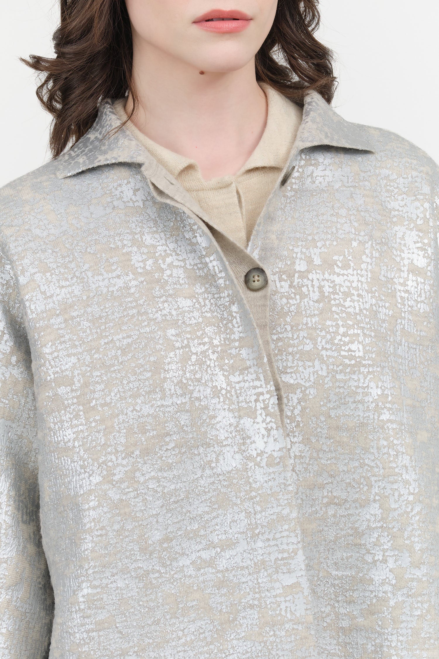 Silver Foil Car Coat by Lauren Manoogian 