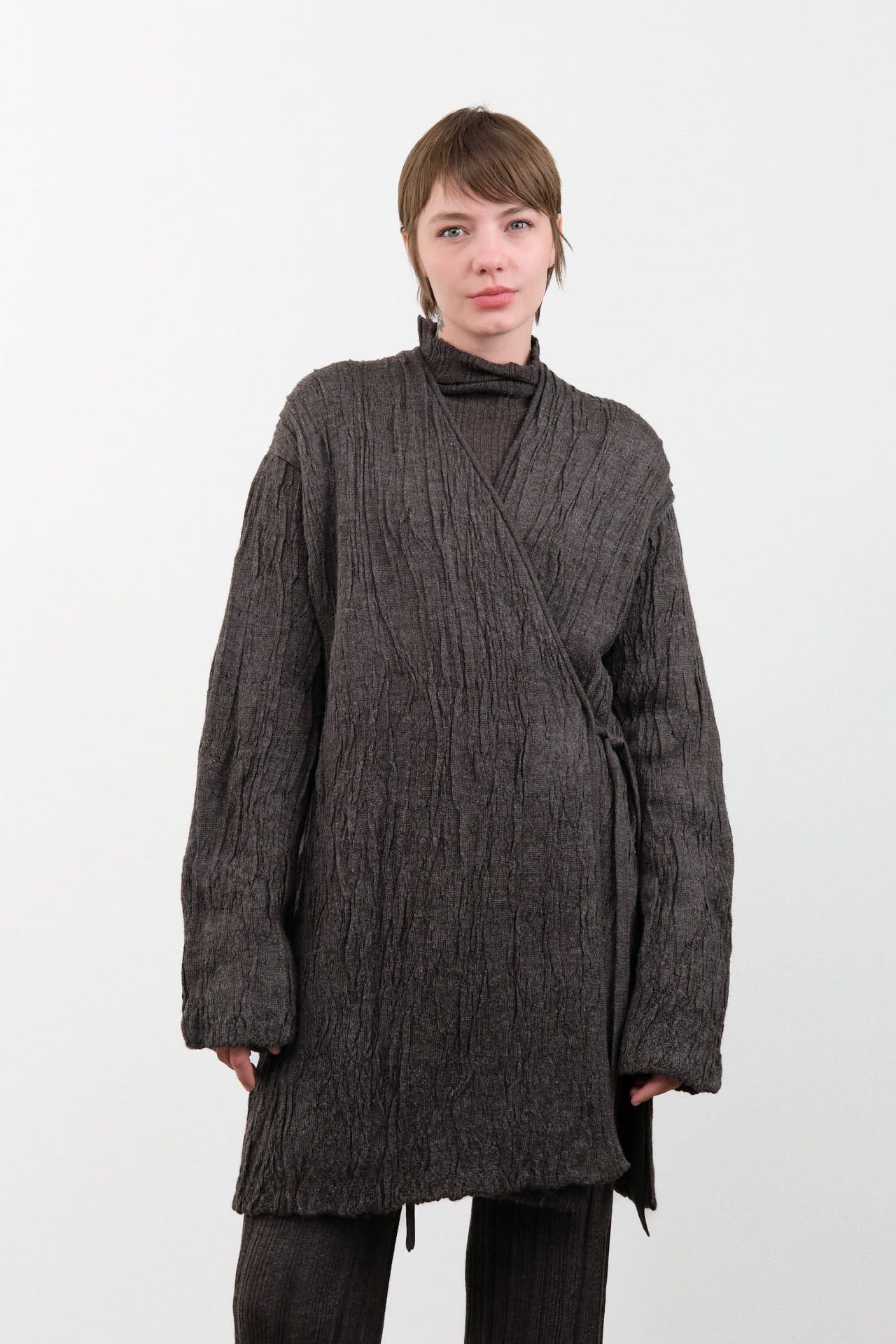 Lauren Manoogian Apparel Womens Sweaters Gauze Cardigan Blackened / One Size