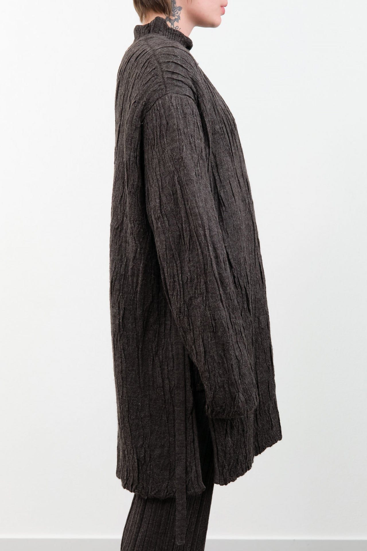 Lauren Manoogian Apparel Womens Sweaters Gauze Cardigan Blackened / One Size