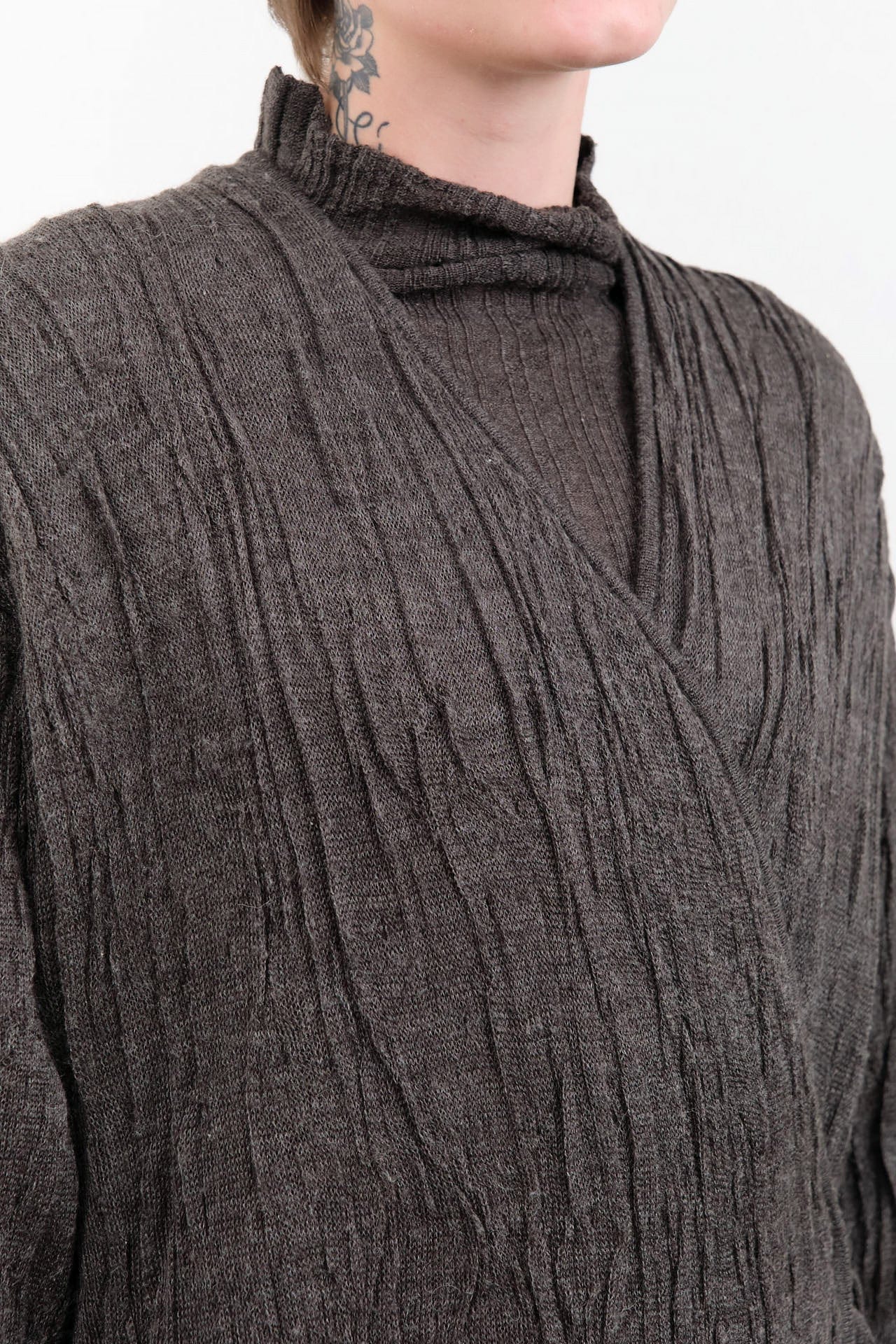 Lauren Manoogian Apparel Womens Sweaters Gauze Cardigan Blackened / One Size